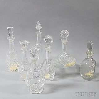 Seven Crystal Decanters