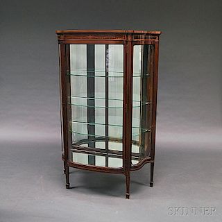Neoclassical-style Inlaid Mahogany Veneer Curio Cabinet