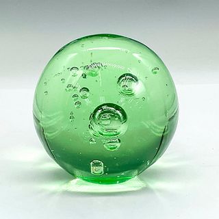 Cristal De Monterrey Green Glass Sphere Orb Paperweight