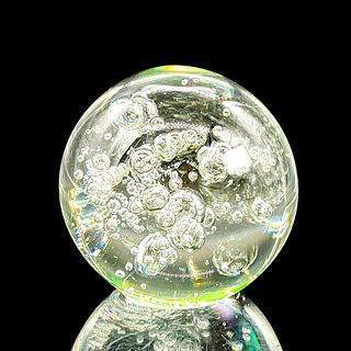 Glass Sphere Orb Paperweight With Bubbles
