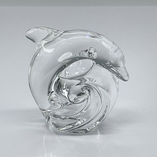 Steuben Glass Crystal Dolphin Hand Cooler
