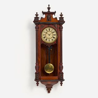 Antique Wall Clock, attr. Hamburg American Clock Co.