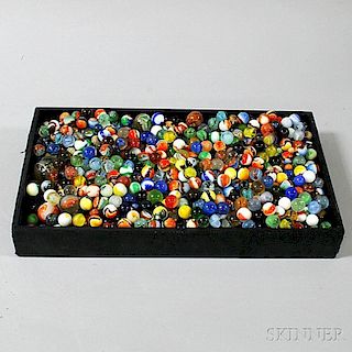Large Group of Clay and Glass Marbles