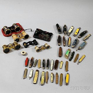 Group of Opera Glasses and Penknives