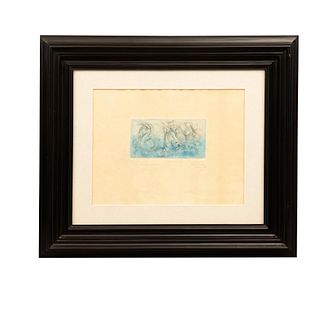 FEDERICO CANTÚ, Sirena, Firmado y fechado 1977, Grabado al aguafuerte a / Z, 12 x 22 cm imagen / 34 x 43 cm papel