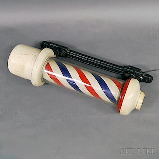 Painted Metal and Glass Motorized Barber's Pole
