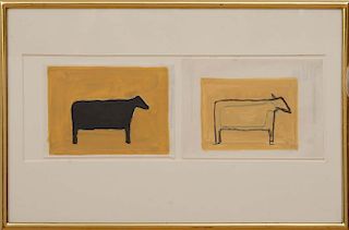 PETER KINLEY (1926-1988): UNTITLED (COWS)