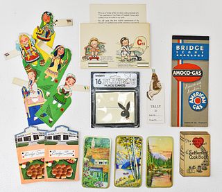 COLLECTION OF  NOVELTY BRIDGE GAME SCORE CARDS