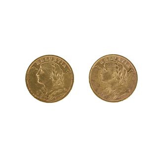 Swiss Helvetia 20 Fr. Gold Coins