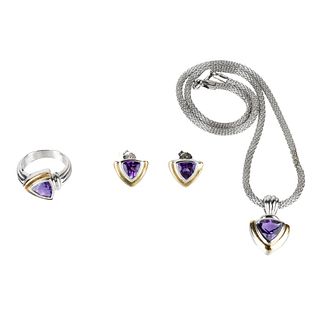 Amethyst, 18K and Silver Jewelry