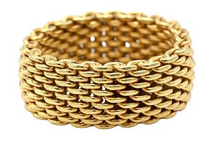 Tiffany and Company 18K Yellow Gold Link Mesh Ring
