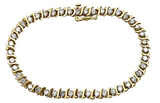 Diamond Tennis Bracelet Set in 14K Yellow Gold