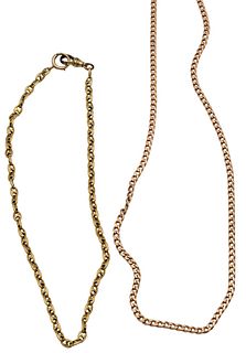 Two 14K Yellow Gold Chains