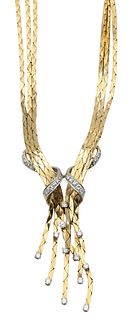 Jose Hess 14 Karat Yellow Gold V-Style Necklace