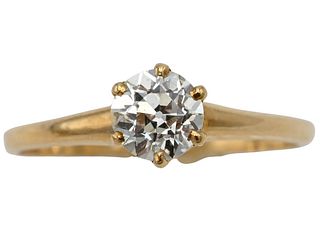 14K Yellow Gold and Diamond Engagement Ring