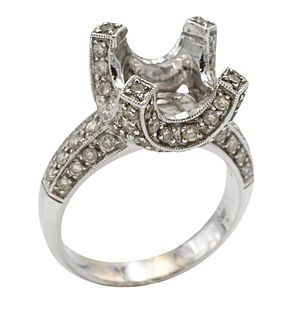 18K White Gold Engagement Ring Setting
