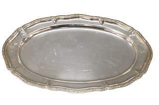 Egyptian Silver Oval Large Tray