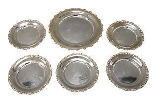 Six Egyptian Silver Plates