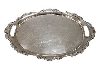 Large Sterling 950 Silver Two Handled Oval Tray