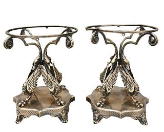 Pair of Sheffield Silver Stands