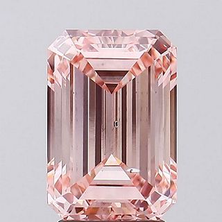 3.35 ct, Intense Pink/SI1, Emerald cut IGI Graded Lab Grown Diamond