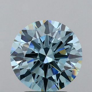 3.16 ct, Intense Blue/VS2, Round cut IGI Graded Lab Grown Diamond