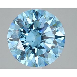 3.70 ct, Vivid Blue/VS2, Round cut IGI Graded Lab Grown Diamond