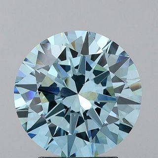 3.02 ct, Vivid Blue/VS2, Round cut IGI Graded Lab Grown Diamond