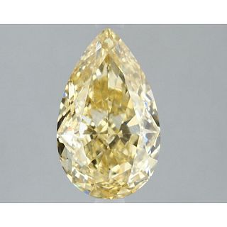 2.58 ct, Intense Yellow/VS1, Pear cut IGI Graded Lab Grown Diamond