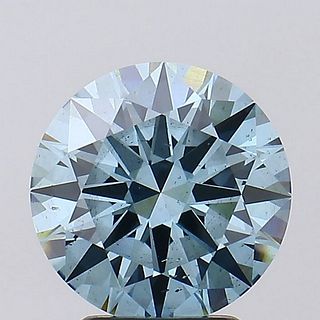 3.01 ct, Vivid Blue/SI1, Round cut IGI Graded Lab Grown Diamond