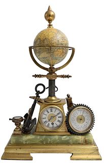 19th Century French Industrial Mantel Clock of Maritime Theme