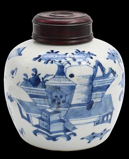 Small Chinese Porcelain Blue and White Globular Jar