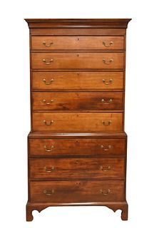Chippendale Cherry Chest on Chest
