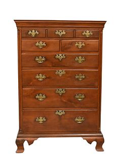 Chippendale Walnut Tall Chest