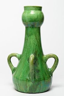 Austrian Green-Glazed Art Nouveau Vase, ca. 1910