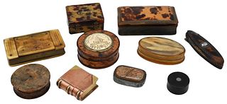 Group of 10 Snuff Boxes