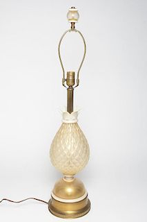 Mid-Century Modern Murano Glass Pineapple Lamp
