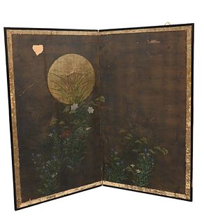 Two Japanese Panel Screens