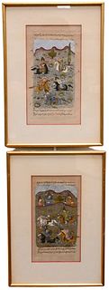 Group of Five Framed Hand Painted Manuscripts