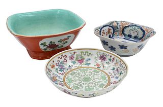 Three Chinese Porcelain Dishes