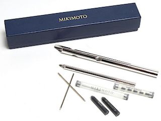 Mikimoto Silver-Tone Metal Pen & Pencil Set MIB