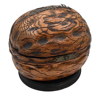Carved Wood "Nutshells" Box