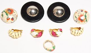 4 Pairs of Vintage Costume Earrings, including KJL