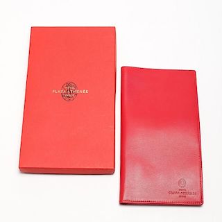 Hotel Plaza Athenee Red Leather Passport Wallet