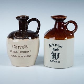 2pc Vintage Whisky Bottles Catto's & Steinhaeger Doble W