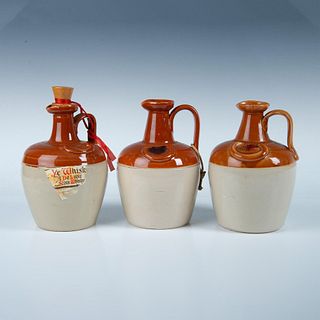 3pc Vintage Ceramic Whisky Jugs, Ye Monk's Whisky