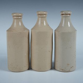 3pc Antique Ceramic Stoneware Ale/Ginger Beer Bottles
