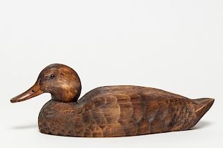 Signed Vintage Ray Carter Hand-Carved Duck Decoy