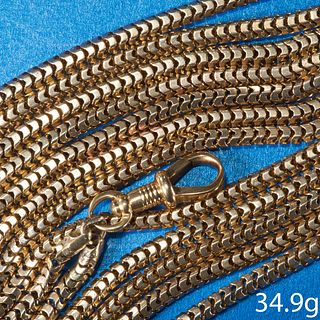 ANTIQUE GOLD SNAKE LINK MUFF CHAIN