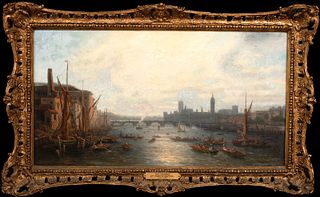VIEW OF LONDON OIL PAINTING